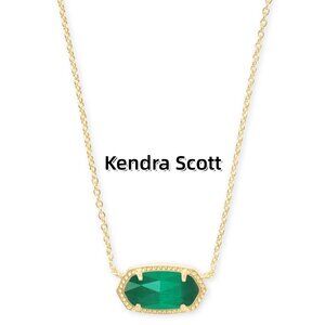 Elisa Gold Pendant Necklace in Emerald Cat's Eye